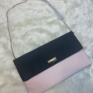 NWT Nina Ricci Elegant Black and Pink Shoulder / Clutch Bag